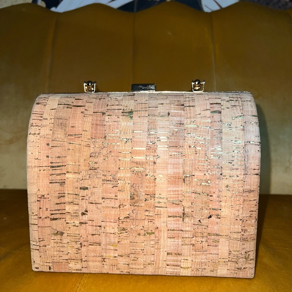 Elegant Tan Cork Clutch